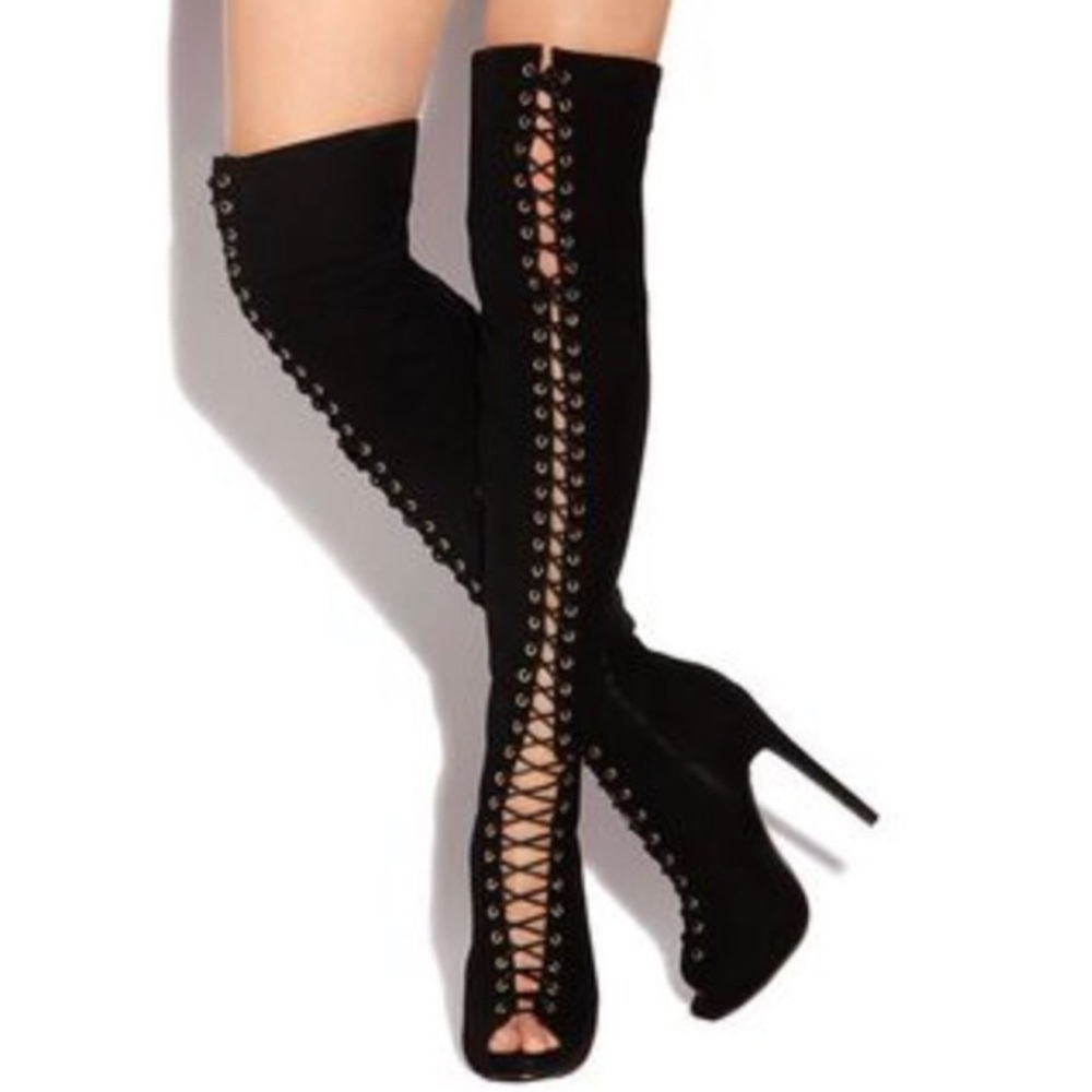 Laced in Love Over The Knee Heels -Lolashoetique